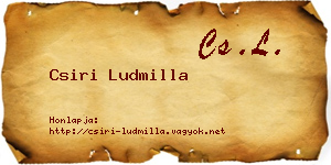 Csiri Ludmilla névjegykártya